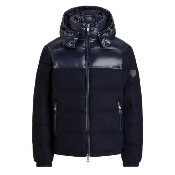Polo Ralph Lauren The Decker Navy Wool Down Puffer Jacket Coat Sz XL NWT $598 - Picture 1 of 9